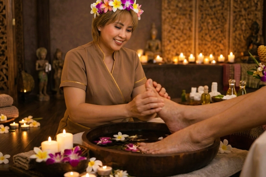 Foot reflexology massage